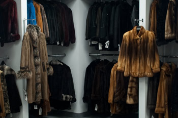 Display of Beautiful Fur garments